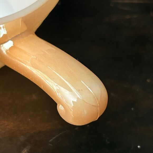 Fire King Peach Luster Beehive Soup Bowl With Handle - Picture 7 of 8